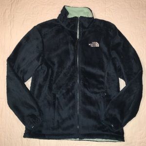 North Face zip-up, size medium, teal green
